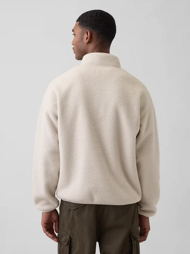 Oversized Sherpa-trui met halve rits