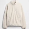 Oversized Sherpa-trui met halve rits