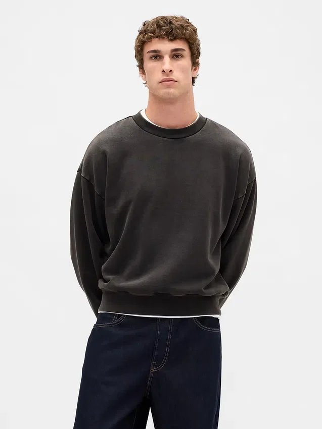 Oversized sweatshirt voor volwassenen van zwaar materiaal