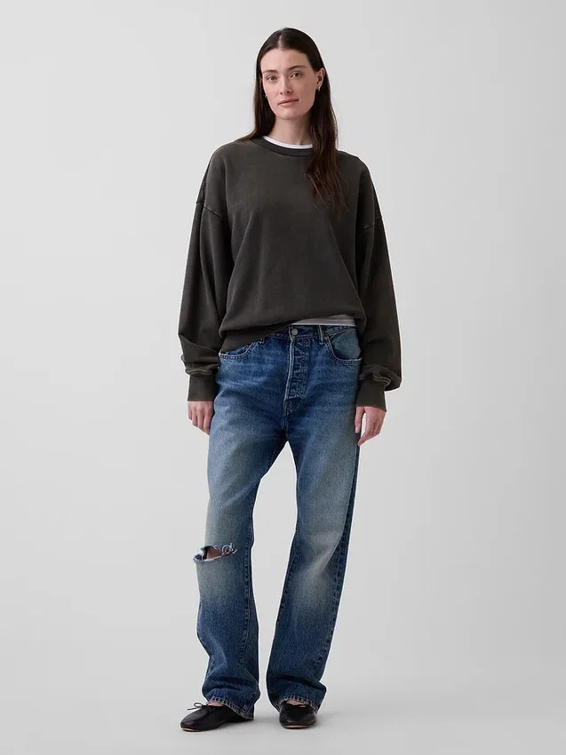 Oversized sweatshirt voor volwassenen van zwaar materiaal