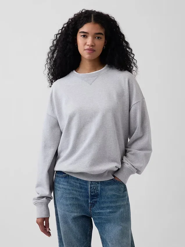 Oversized sweatshirt voor volwassenen van zware French Terry