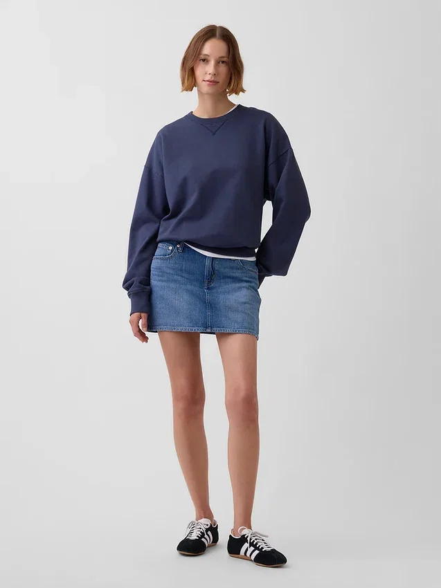 Oversized sweatshirt voor volwassenen van zware French Terry