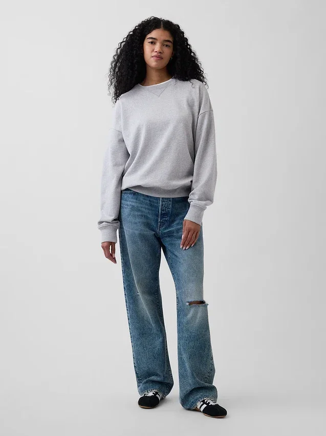 Oversized sweatshirt voor volwassenen van zware French Terry