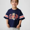 Oversized T-shirt met Brannan Bear-varsity-afbeelding en logo voor Baby & Peuter