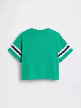 Oversized T-shirt met Brannan Bear-varsity-afbeelding en logo voor Baby & Peuter