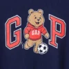 Oversized T-shirt met Brannan Bear-varsity-afbeelding en logo voor Baby & Peuter