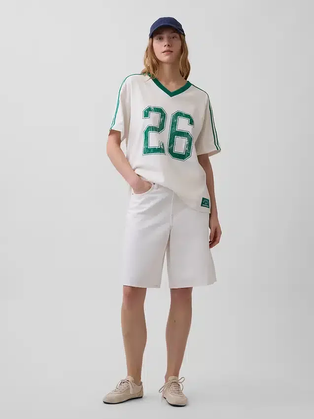 Oversized T-shirt met varsity-logo