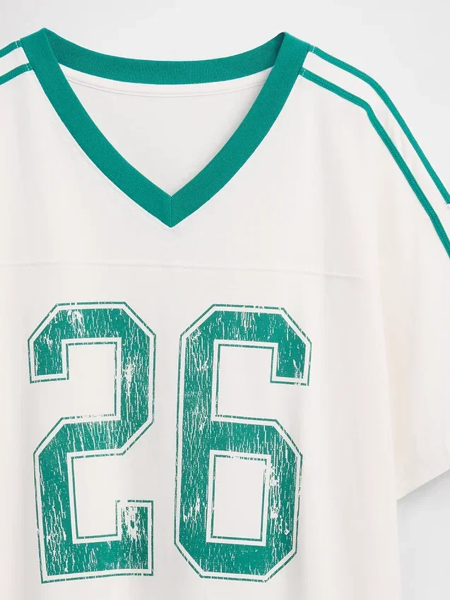 Oversized T-shirt met varsity-logo