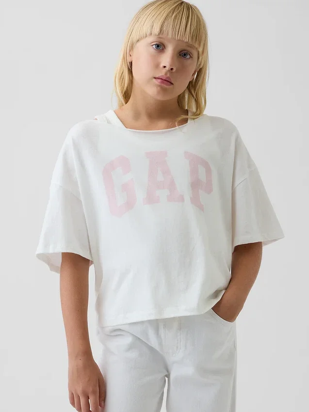 Oversized T-shirt met wijde hals voor kinderen