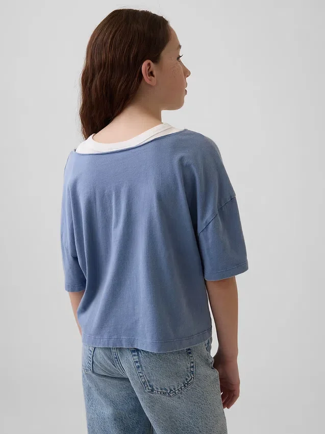 Oversized T-shirt met wijde hals voor kinderen
