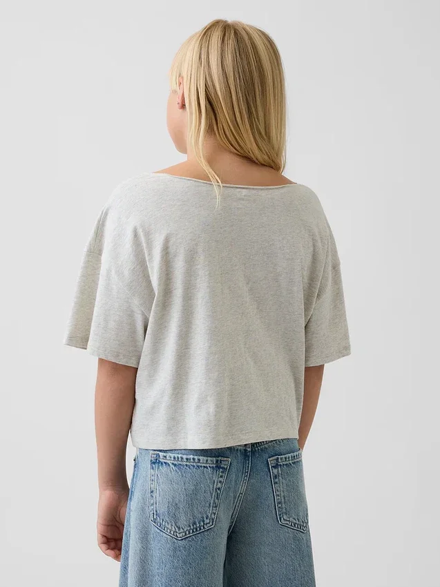 Oversized T-shirt met wijde hals voor kinderen