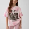 Oversized T-shirt voor kinderen met Nirvana-print