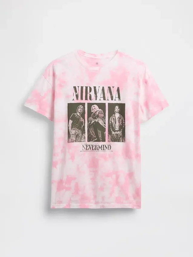 Oversized T-shirt voor kinderen met Nirvana-print