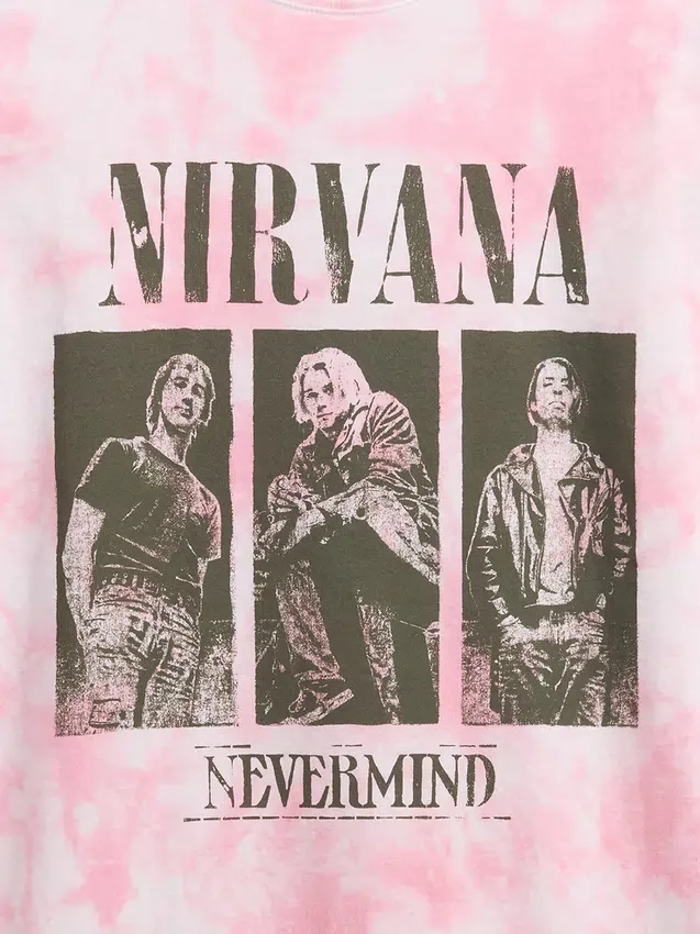Oversized T-shirt voor kinderen met Nirvana-print