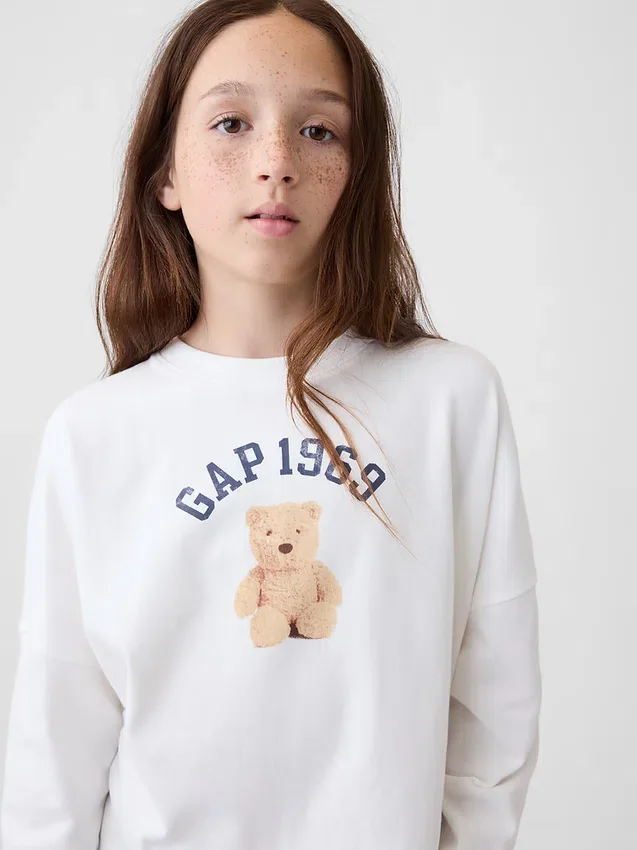 Oversized T-shirt voor kinderen van zwaar katoen