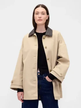 Oversized trenchcoat van twill