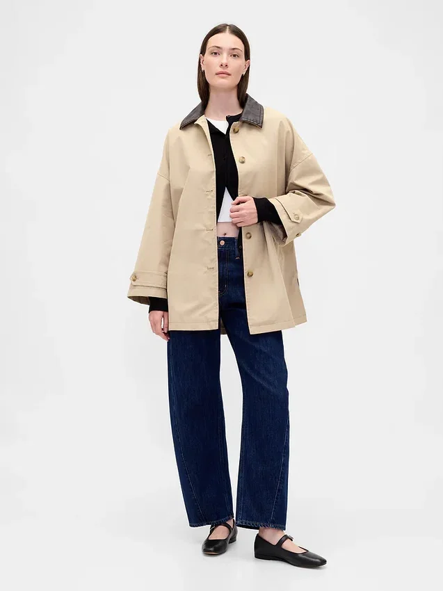 Oversized trenchcoat van twill