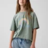 Oversized tuniek-T-shirt met print voor kinderen