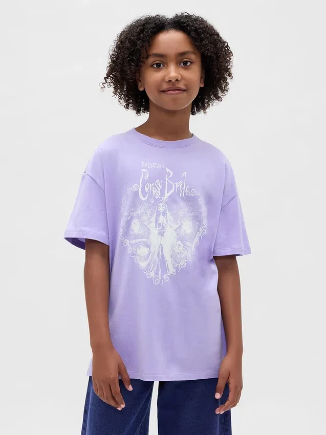 Oversized tuniek-T-shirt met print voor kinderen