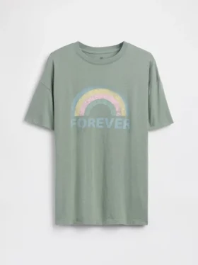 Oversized tuniek-T-shirt met print voor kinderen