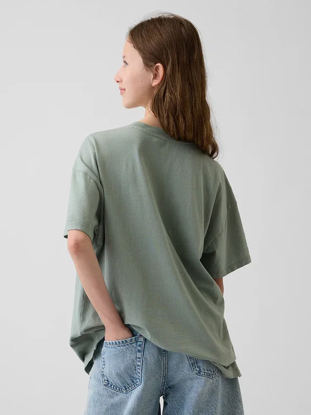 Oversized tuniek-T-shirt met print voor kinderen
