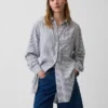 Oversized tuniekhemd van linnenmix