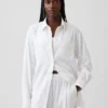 Oversized tuniekhemd van linnenmix