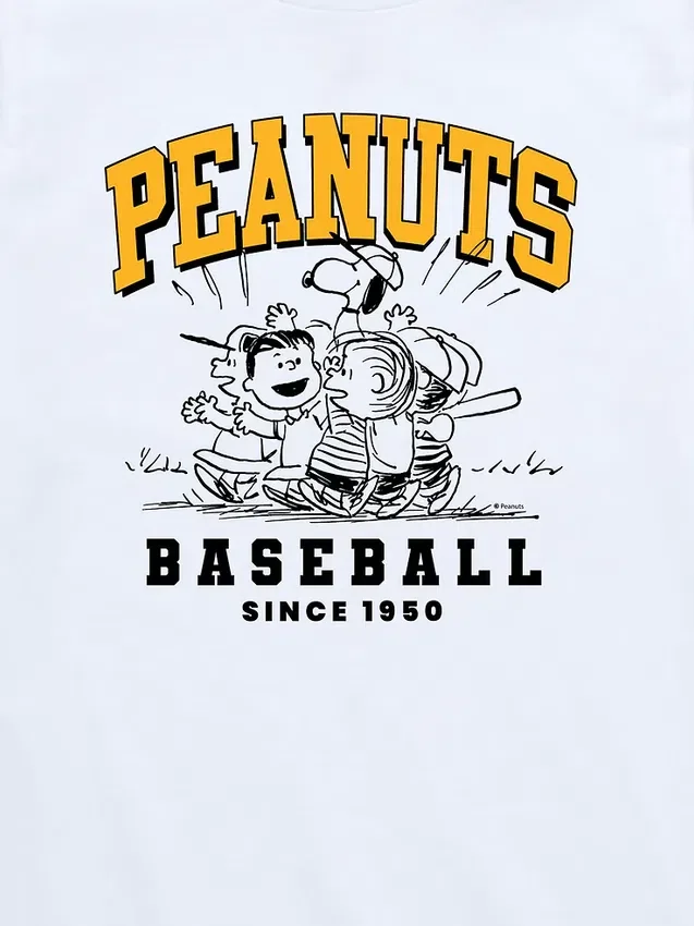 Peanuts-baseball-T-shirt met korte mouwen voor peuters