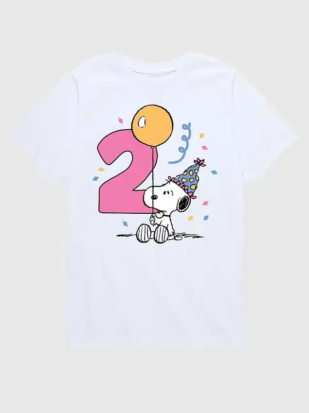 Peanuts-T-shirt met korte mouwen en print voor peuters (2e verjaardag)