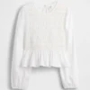 Peplumtop met smockwerk voor kinderen