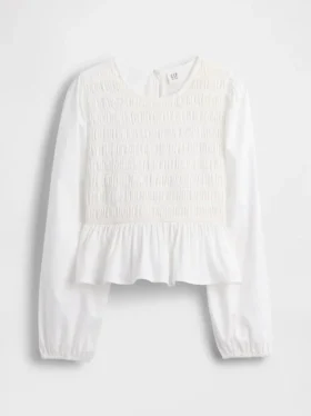 Peplumtop met smockwerk voor kinderen