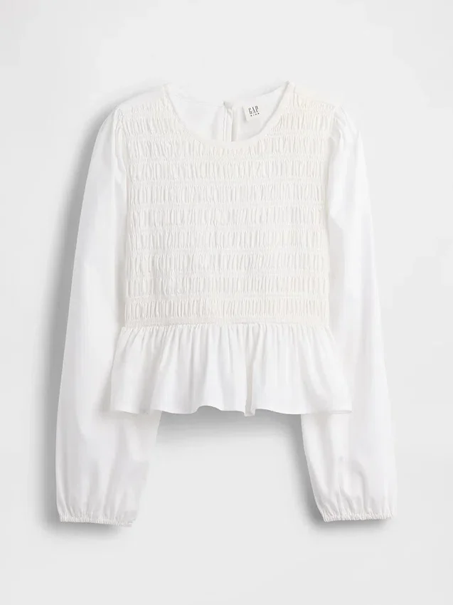 Peplumtop met smockwerk voor kinderen