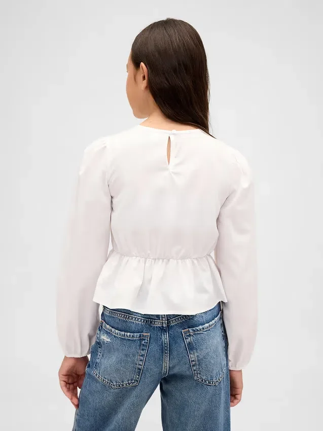 Peplumtop met smockwerk voor kinderen