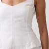 Peplumtop van linnenmix