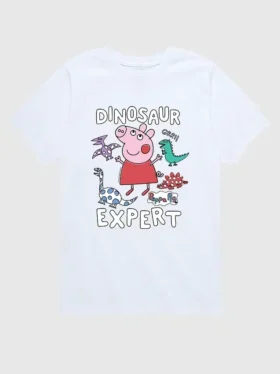 Peppa Pig-T-shirt met korte mouwen en ‘Dinosaur Expert’-afbeelding voor peuters