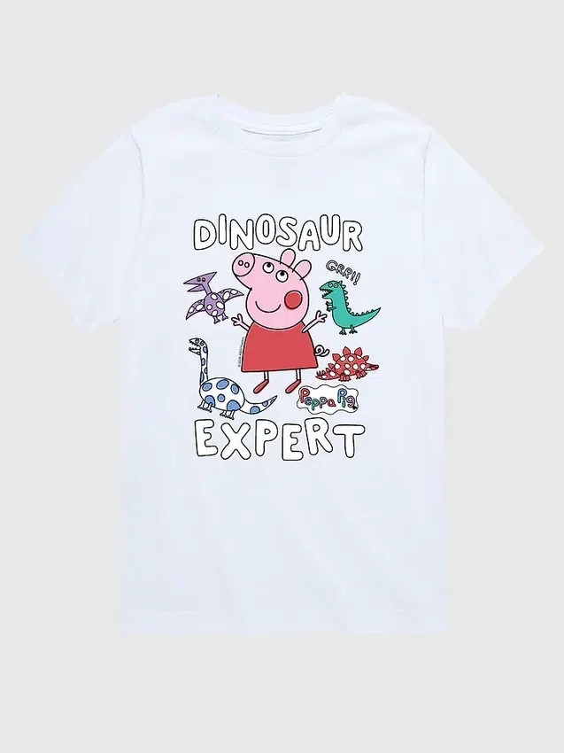 Peppa Pig-T-shirt met korte mouwen en ‘Dinosaur Expert’-afbeelding voor peuters