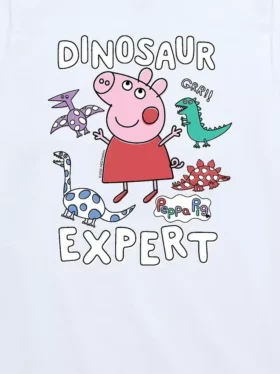 Peppa Pig-T-shirt met korte mouwen en ‘Dinosaur Expert’-afbeelding voor peuters