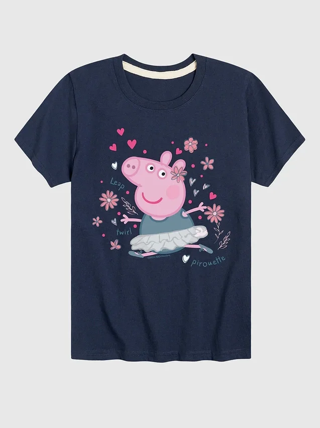 Peppa Pig-T-shirt met korte mouwen voor peuters: ‘Peppa in balletkleding’