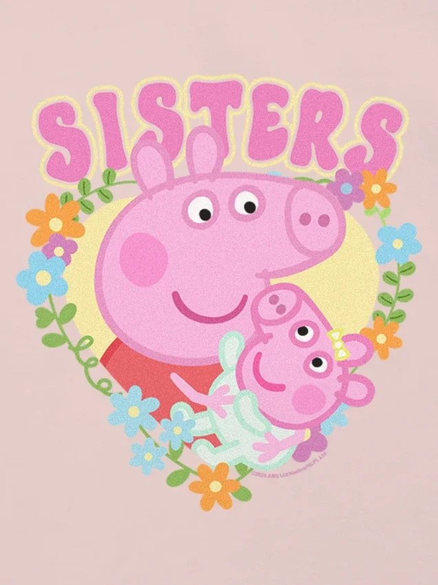 Peppa Pig-T-shirt met 'Sisters'-print voor peuters