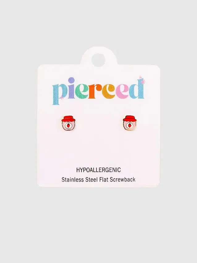 Pierced Co aardbeienjam-oorbellen met schroefsluiting