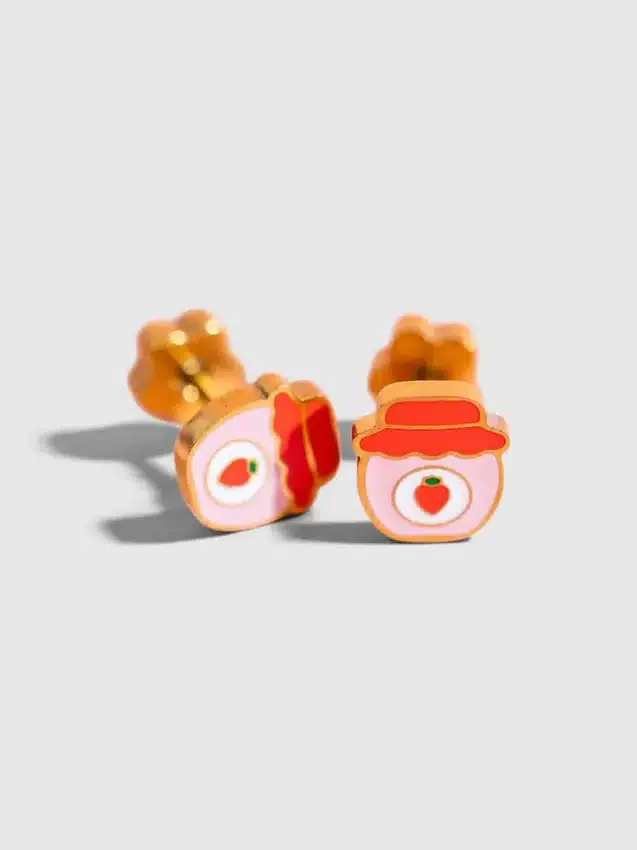 Pierced Co aardbeienjam-oorbellen met schroefsluiting