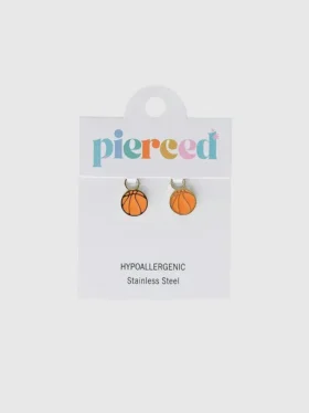 Pierced Co basketbalbedeltje voor huggie-oorbellen