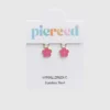 Pierced Co felroze bloem-bedeltje voor huggie-oorbellen