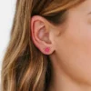 Pierced Co felroze bloemoorbellen met schroefsluiting