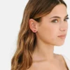 Pierced Co felroze bloemoorbellen met schroefsluiting