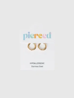 Pierced Co gouden 8 mm huggie-oorbellen