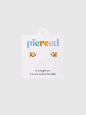 Pierced Co goudvis-oorbellen met schroefsluiting