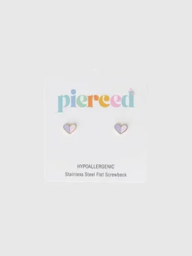 Pierced Co Hart Duo-oorbellen met schroefsluiting