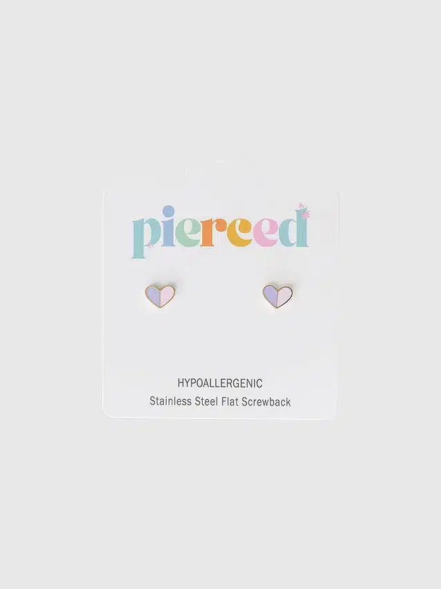 Pierced Co Hart Duo-oorbellen met schroefsluiting