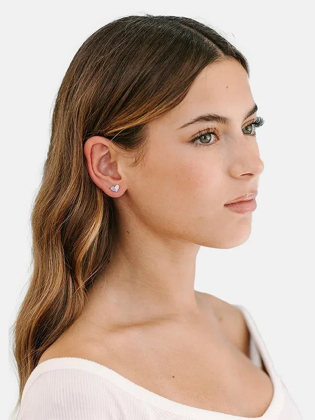 Pierced Co Hart Duo-oorbellen met schroefsluiting